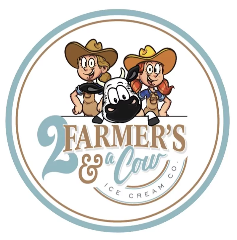 2 Farmers & a Cow Logo